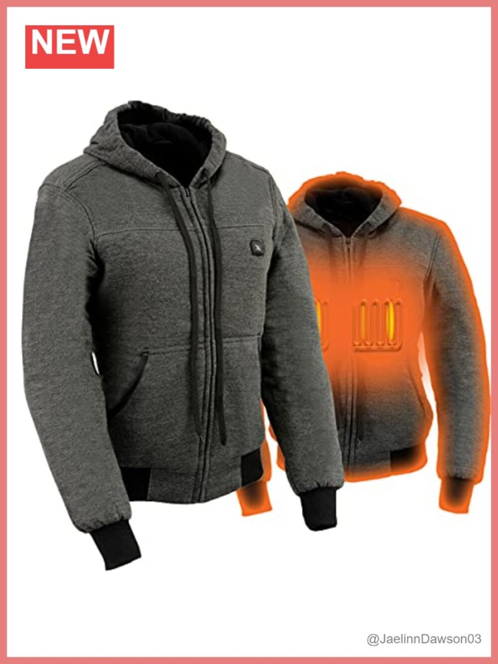Heated Hoodie Womens Rechargeable Battery 100% Cotton Zip Up Warm